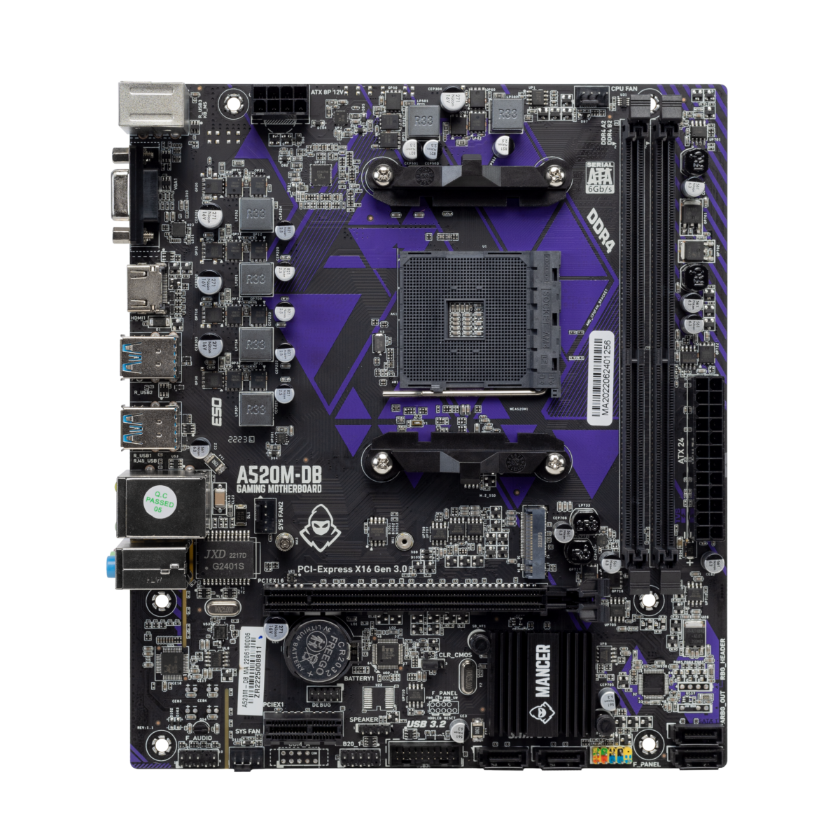 Placa Mae Mancer A520M-DB, DDR4, Socket AM4, M-ATX, Chipset AMD A520