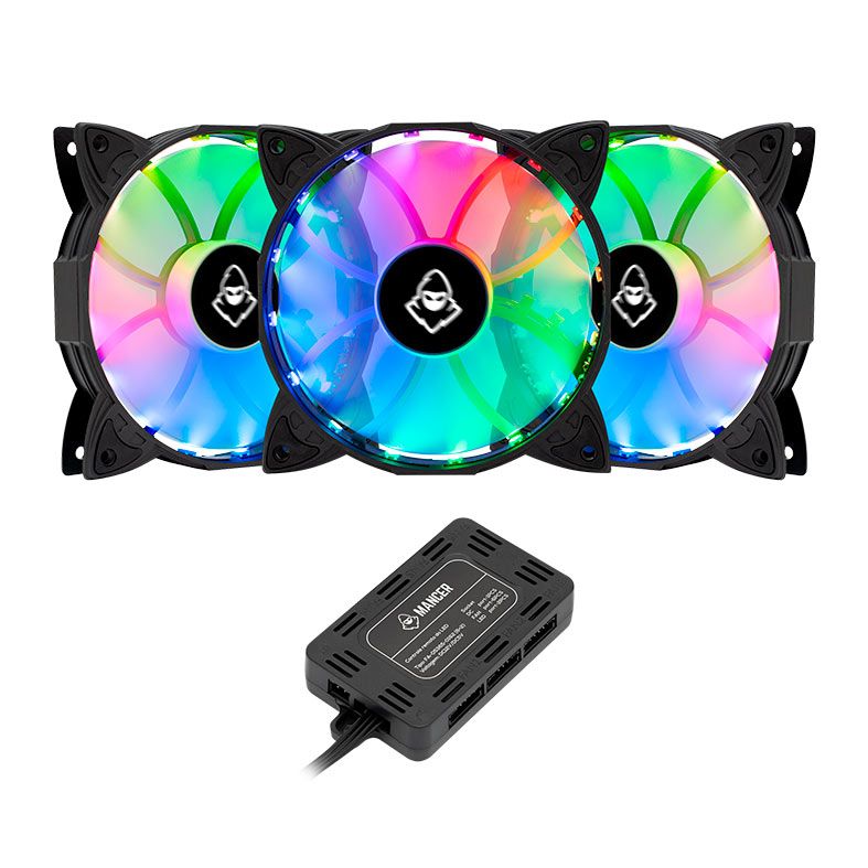 Kit Ventoinhas Mancer Z100 RGB 3X120MM + Controladora 1 MCR-Z10RGB-01