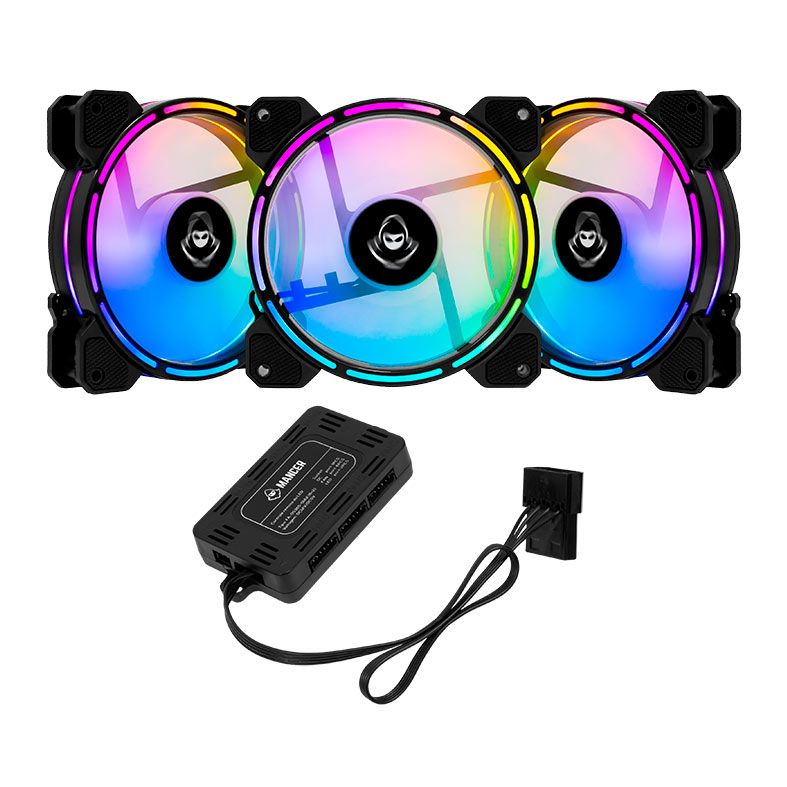 Kit Ventoinhas Mancer Z200, 3x120mm + Controladora, RGB 1 MCR-Z20RGB-01