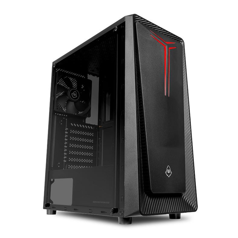 Gabinete Gamer Mancer Crusader, Mid-Tower, Lateral de Vidro, Com 1 Fan, Preto 1 MCR-CSD-BK01 (1)