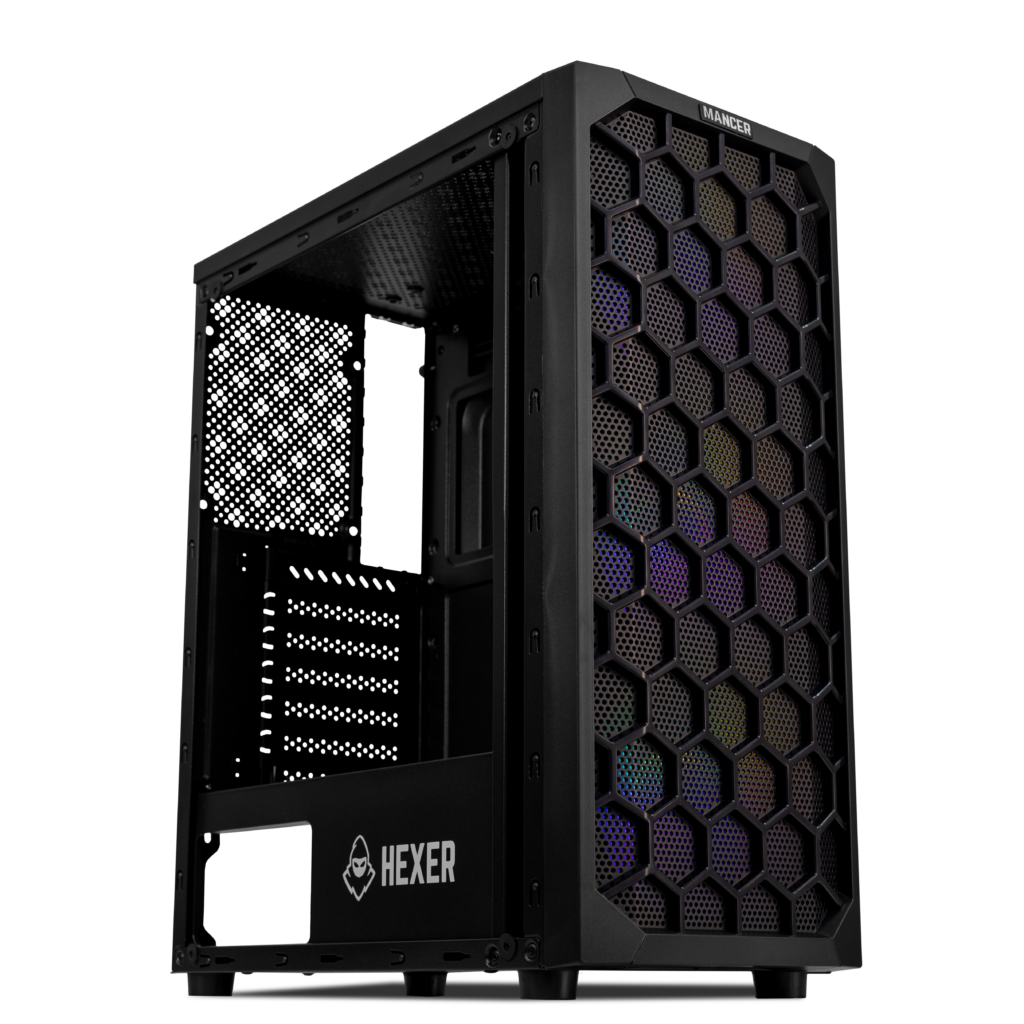 Gabinete Gamer Mancer Hexer, Rainbow, Mid-Tower, Lateral de Vidro, Com 3 Fans, Preto 2 MCR-HEX-RB01 (2)