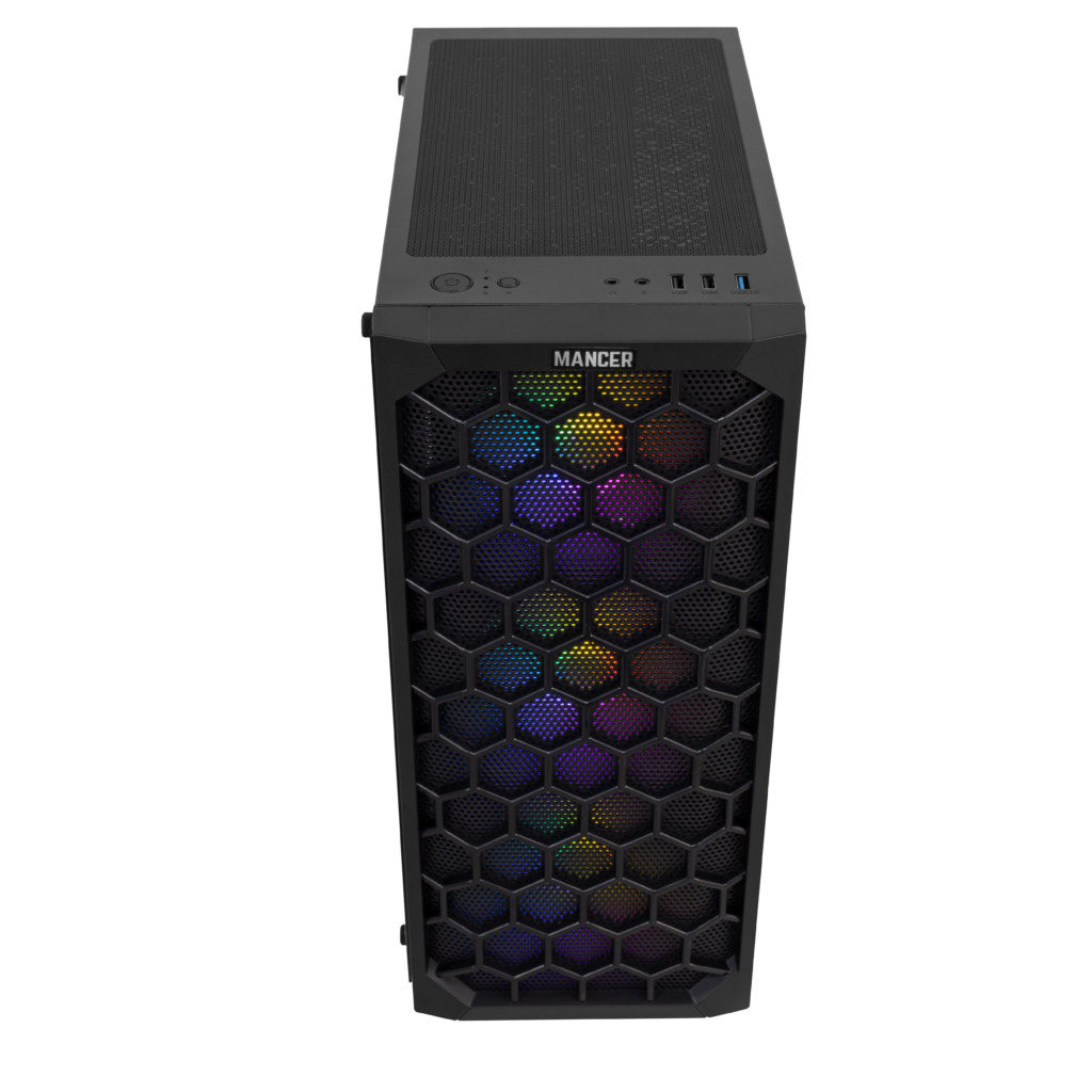 Gabinete Gamer Mancer Hexer, Rainbow, Mid-Tower, Lateral de Vidro, Com 3 Fans, Preto 3 MCR-HEX-RB01 (4)