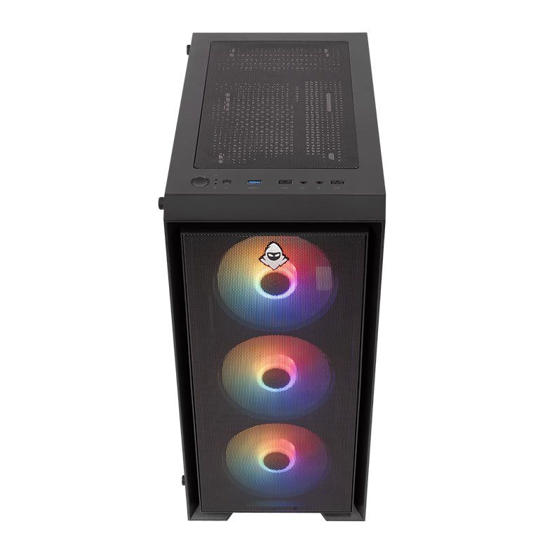 Gabinete Gamer Mancer Goblin V2, Mid Tower, Lateral De Vidro, Com 3 Fans Rainbow, Preto 4 mcr-gbnv2-bk5