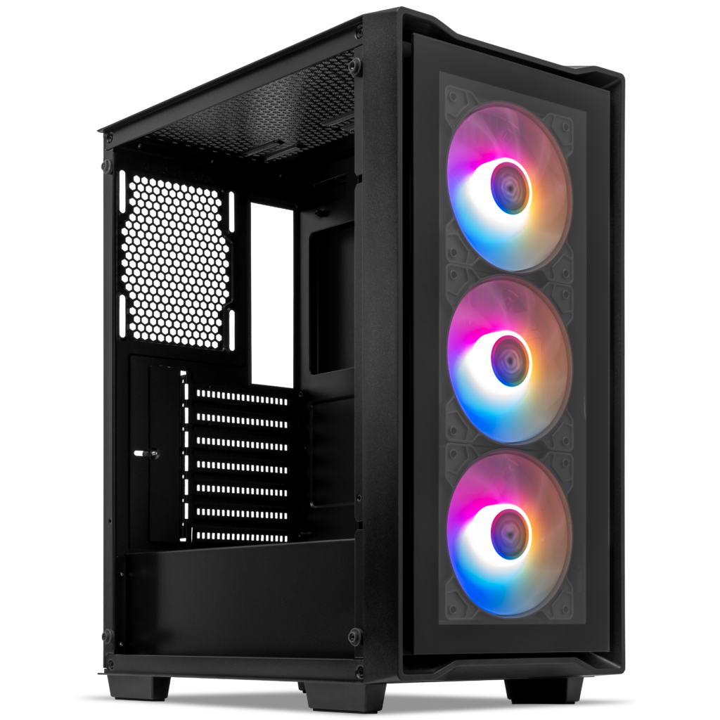 Gabinete Gamer Mancer Ward V2, Rainbow, Mid-Tower, Lateral De Vidro, Com 3 Fans, Preto 2 MCR-WRDV2-BK (4)
