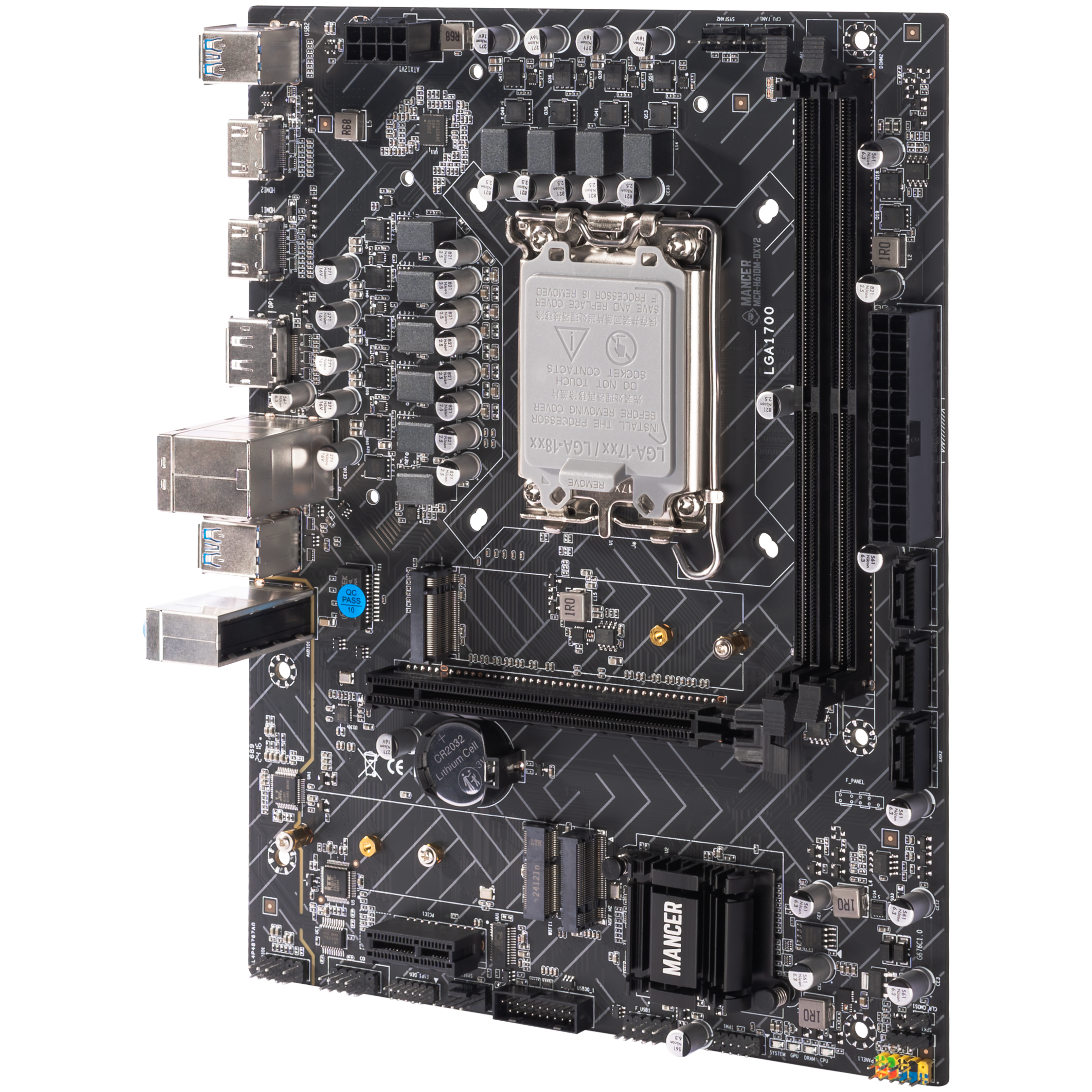 Placa Mae Mancer H610M-DX, DDR4, Socket LGA1700, M-ATX, Chipset Intel H610 7 Foto da placa