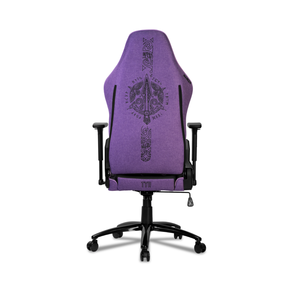 Cadeira Gamer Mancer Tyr C, Espuma Moldada, Braco 3D, Tecido, Preto e Roxo 7 MCR-TRC-FB (6)