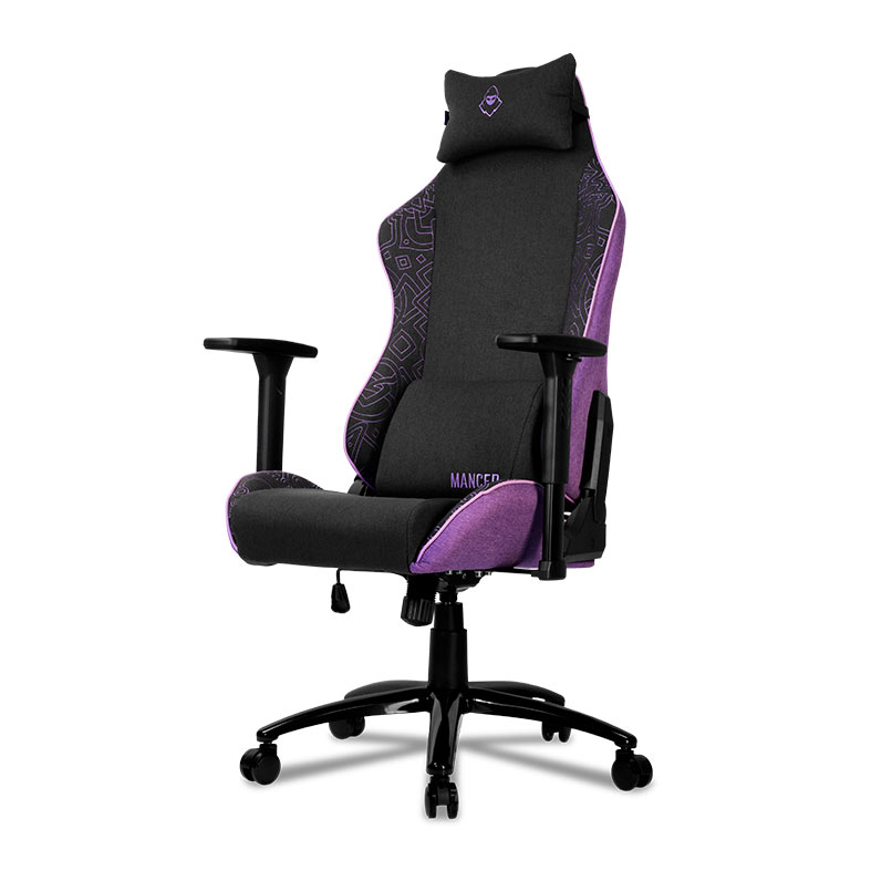 Cadeira Gamer Mancer Tyr C, Espuma Moldada, Braco 3D, Tecido, Preto e Roxo, MCR-TRC-FB