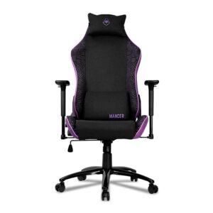 Cadeira Gamer Mancer Tyr C, Espuma Moldada, Braco 3D, Tecido, Preto e Roxo, MCR-TRC-FB