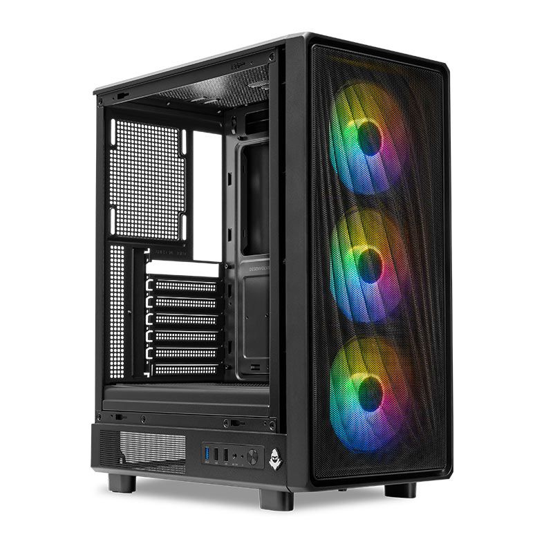 Gabinete Gamer Mancer Narok X, Mid-Tower, Lateral de vidro, Com 3