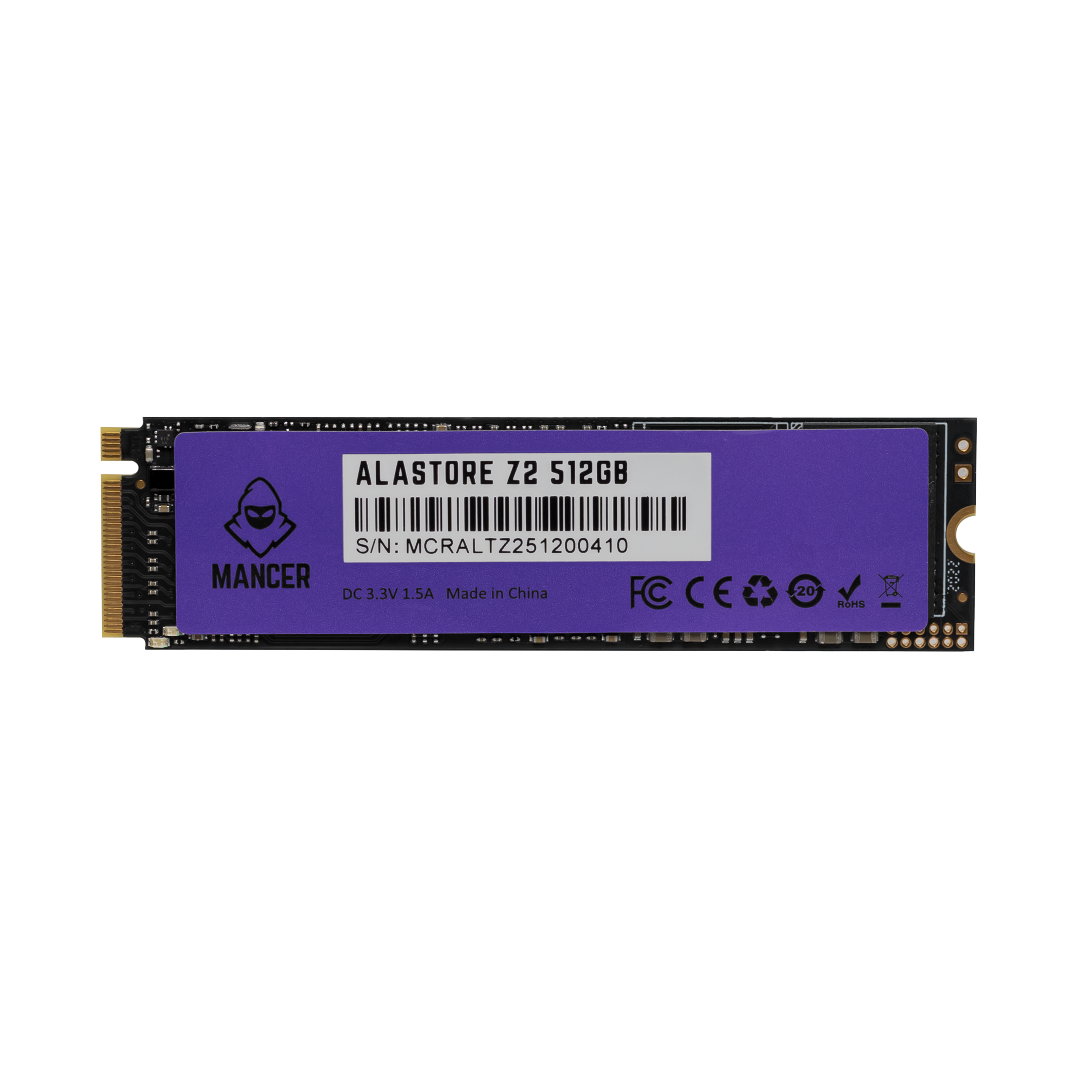 SSD Mancer Alastore Z2, 512GB, M.2 2280, PCIe NVMe, Leitura 2000MB