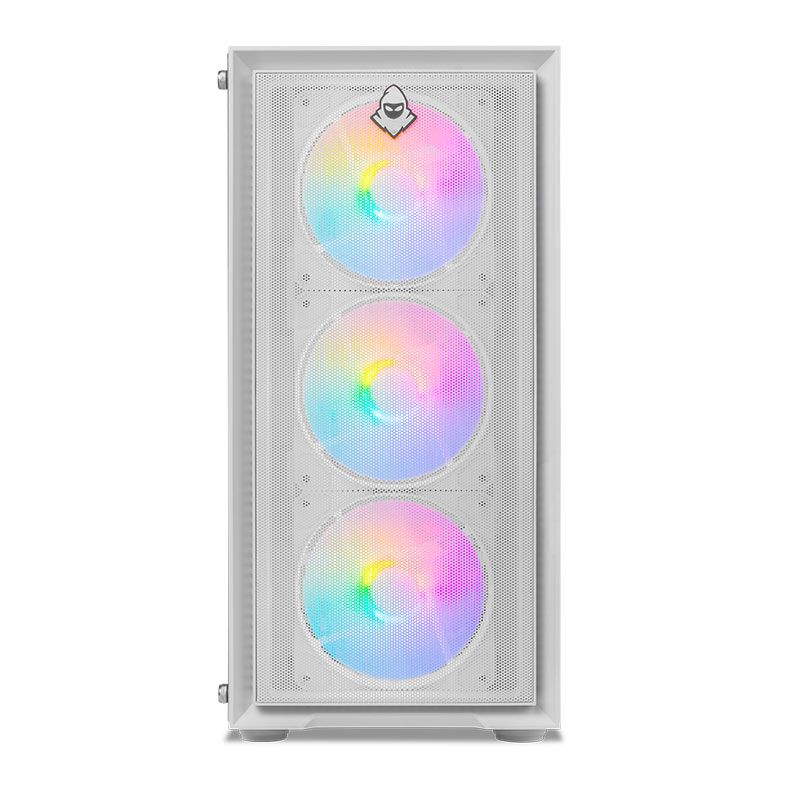 Gabinete Gamer Mancer Goblin V2, Mid Tower, Lateral De Vidro, Com 3 Fans Rainbow, Branco 2 MCR-GBNV2-WH (1)