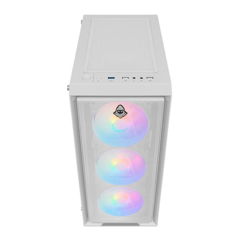 Gabinete Gamer Mancer Goblin V2, Mid Tower, Lateral De Vidro, Com 3 Fans Rainbow, Branco 3 MCR-GBNV2-WH (2)