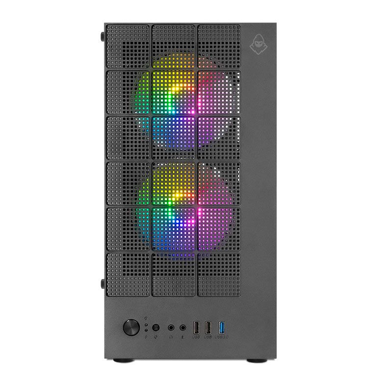 Gabinete Gamer Mancer Grimore, Mini-Tower, Lateral de Vidro, 2 Fans Rainbow, Preto 2 MCR-GRM-BK (1)