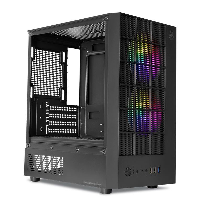 Gabinete Gamer Mancer Grimore, Mini-Tower, Lateral de Vidro, 2 Fans Rainbow, Preto 4 MCR-GRM-BK (3)
