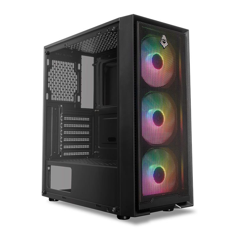 Gabinete Gamer Mancer Relic, Mid-Tower, Lateral de Vidro, Com 3 Fans, Preto 1 MCR-RLC-BK3F (1)