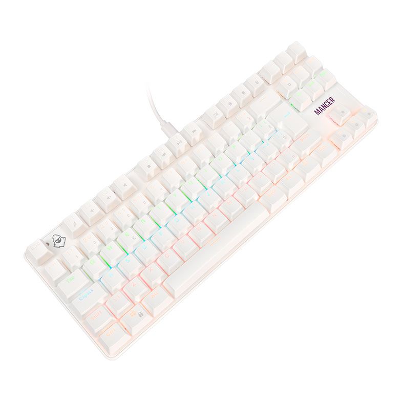 Teclado Mecanico Mancer Ghoul MK3, RGB, ABNT2, Switch Huano Vermelho, Branco 2 MCR-GHM3-WH01 (2)