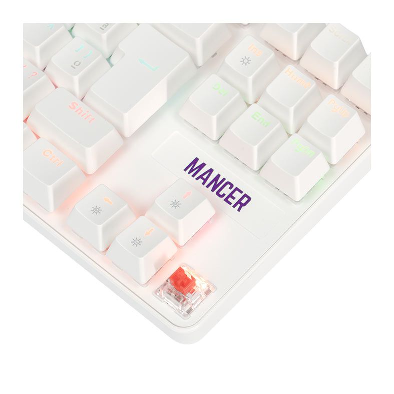 Teclado Mecanico Mancer Ghoul MK3, RGB, ABNT2, Switch Huano Vermelho, Branco 6 MCR-GHM3-WH01 (6)