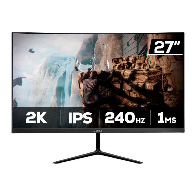 Monitor Gamer Mancer Valak VX240H, 27 Pol, IPS, Curvo, 2K, 1ms, 240Hz, HDMI/DP 1 mcr-vx240h-bl022222